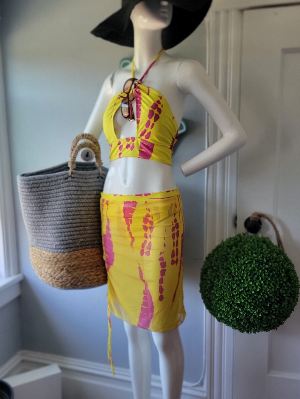 SHEIN Yellow and Pink Bikini Set